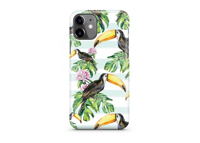 iPhone 11-Slim Case - Rich and Stunning Toucan Bird Tropical Pattern