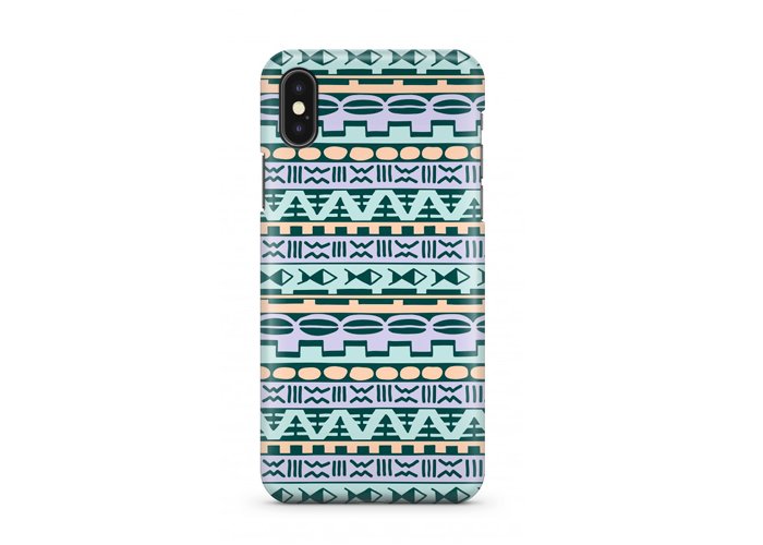 iPhone XS - Slim Case - Pistachio Blue Geometric Aztec Tribal Pattern