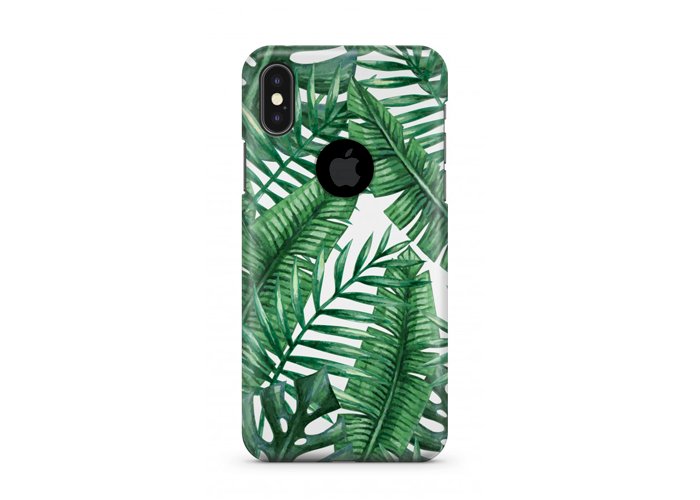 iPhone XS - Rubber Bumper Case - Jungle Mix Tropical Pattern