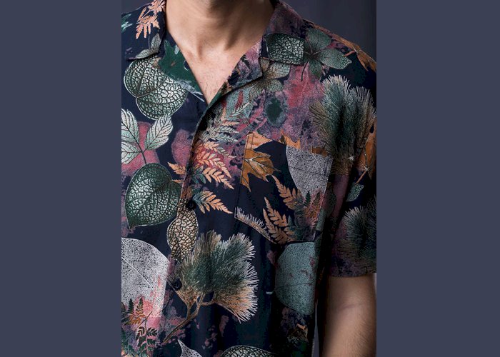 Printed Cuban Collar S/S Shirt