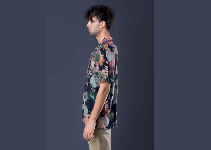 Printed Cuban Collar S/S Shirt