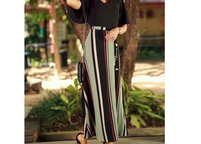 TWO TONE SIDE SLIT MAXI