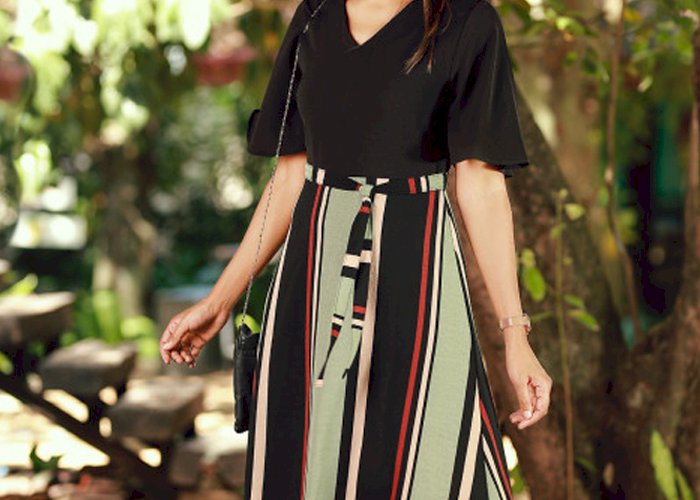 TWO TONE SIDE SLIT MAXI