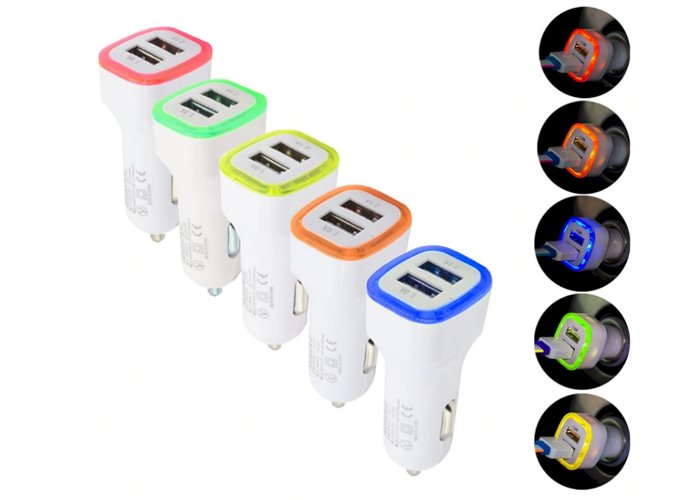 Universal 2 Ports Dual USB LED Car Charger For Iphone X 8 7 Plus Mobilephone USB Adapter For Samsung s9 s8 s7 Huawei USB Charger
