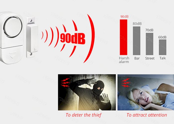 Towode 5/Pcs 90dB Wireless Home Window Door Burglar Security Alarm System Magnetic Sensor for Home Security System