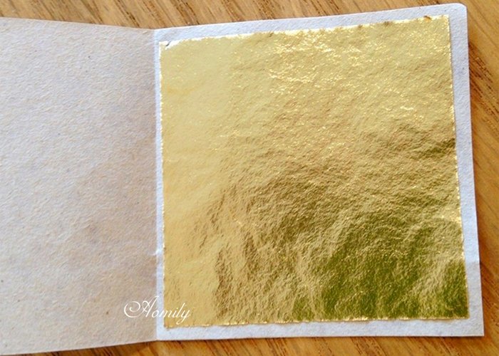 Aomily 9x9cm 100 sheets/ K Gold Leaf for Gilding Furniture Lines Wall Crafts Handicrafts Gilding Decoration
