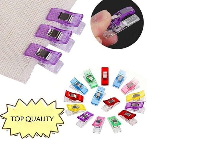 20pcs DIY Patchwork Job Foot Case Multicolor Plastic Clips Hemming Sewing Tools Sewing Accessories Crafts Sewing Clips Tools