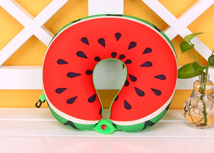 HazyBeauty U Shape Memory Foam Pillow Plane Fruits Watermelon Shape Traveling Airplane Pillow U-shape Neck Pillows 28x30cm