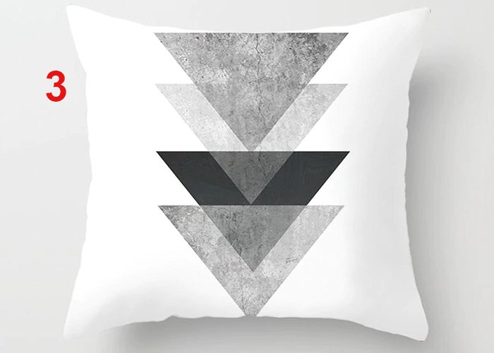 Geometric Cushion Cover Black and White Polyester Throw Pillow Case Striped Dotted Grid Triangular Geometric Art Cushion Cover
