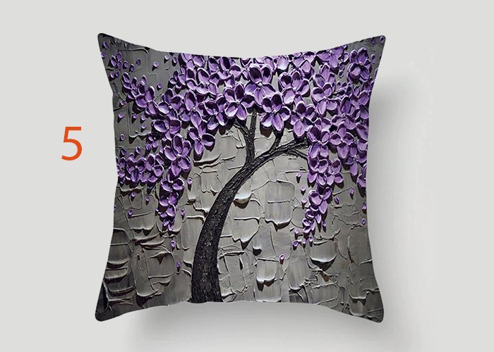 Nordic Style Oil Painting 45*45cm Cushion Cover Polyester Sofa Throw Pillow Car Home Decoration Decorative Pillowcase