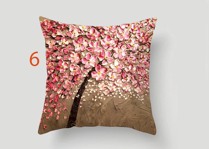 Nordic Style Oil Painting 45*45cm Cushion Cover Polyester Sofa Throw Pillow Car Home Decoration Decorative Pillowcase