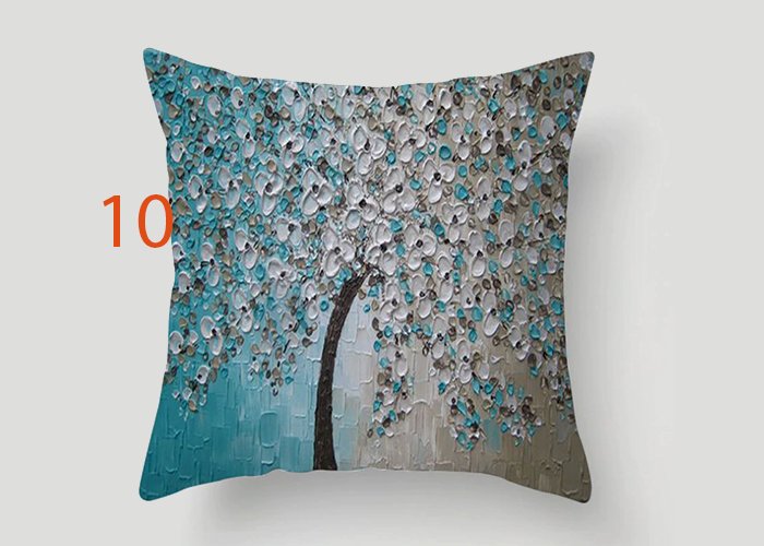 Nordic Style Oil Painting 45*45cm Cushion Cover Polyester Sofa Throw Pillow Car Home Decoration Decorative Pillowcase