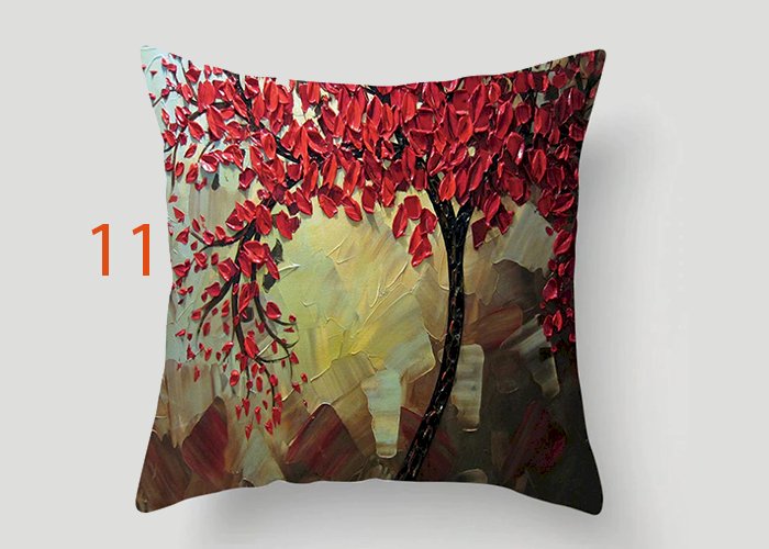 Nordic Style Oil Painting 45*45cm Cushion Cover Polyester Sofa Throw Pillow Car Home Decoration Decorative Pillowcase