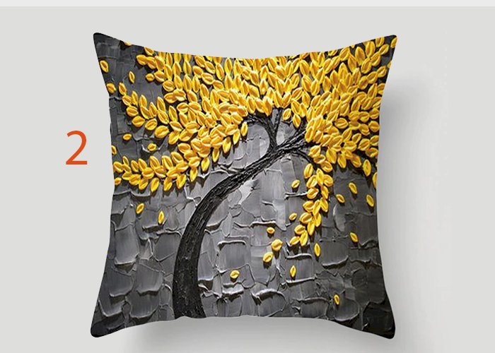 Nordic Style Oil Painting 45*45cm Cushion Cover Polyester Sofa Throw Pillow Car Home Decoration Decorative Pillowcase