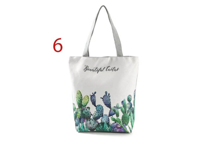 Summer Green Leaf Printed Women Handbag Foldable & Reusable Beach Bag Large Capacity Canvas Travel Bag For Female