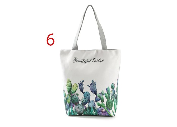 Summer Green Leaf Printed Women Handbag Foldable & Reusable Beach Bag Large Capacity Canvas Travel Bag For Female