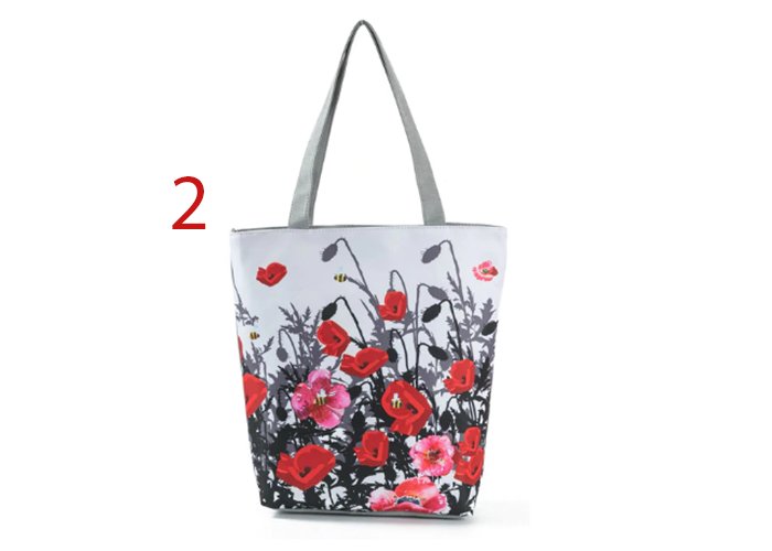 Summer Green Leaf Printed Women Handbag Foldable & Reusable Beach Bag Large Capacity Canvas Travel Bag For Female