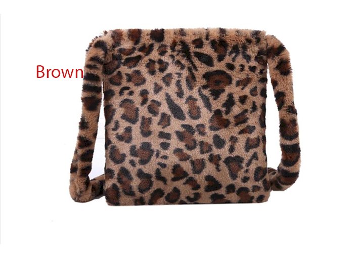 HOT Leopard Plush Shoulder Bags for Women's Autumn And Winter Fashion ladies Vintage Handbags women Large Capacity Messenger Bag