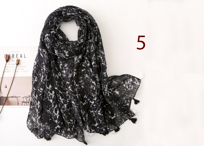 Women Spring Cotton Tassel Shawl Floral Voile Korean Style Long Pashmina Wrap Thin Sun Protection Summer Soft Scarf