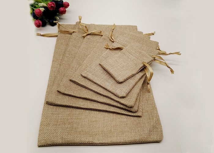 Silk Ribbon Jute Bag Sack Drawstring Bag Small Jewelry Bags Pouch for Jewelry Packaging Display Wedding Christmas Gift Bag