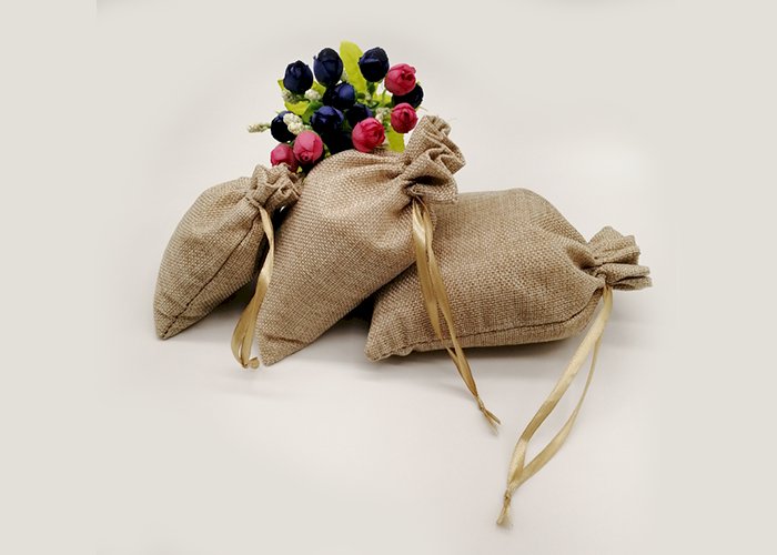 Silk Ribbon Jute Bag Sack Drawstring Bag Small Jewelry Bags Pouch for Jewelry Packaging Display Wedding Christmas Gift Bag
