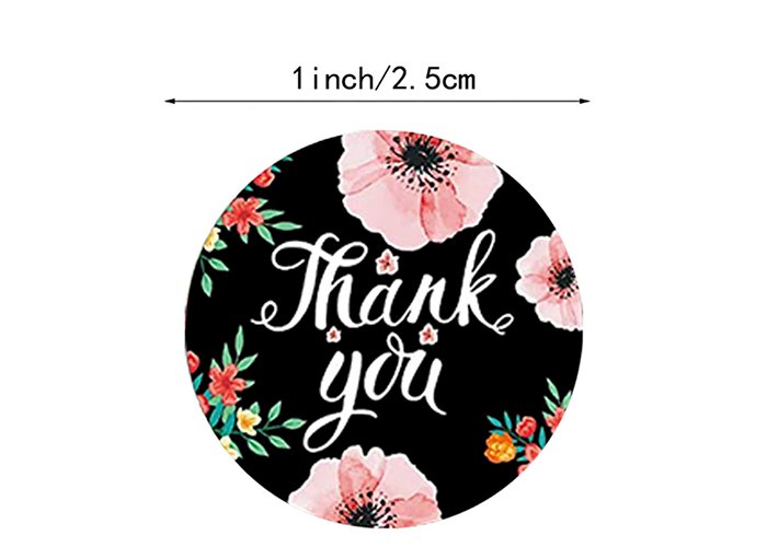 500pcs/roll Round Floral Thank You Stickers Scrapbooking For Package Seal Labels Custom Sticker Decoration Wedding Sticker