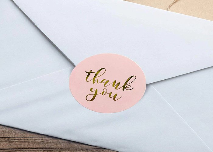 500pcs/roll Round Floral Thank You Stickers Scrapbooking For Package Seal Labels Custom Sticker Decoration Wedding Sticker