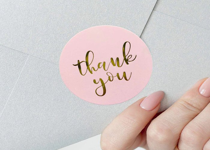 500pcs/roll Round Floral Thank You Stickers Scrapbooking For Package Seal Labels Custom Sticker Decoration Wedding Sticker