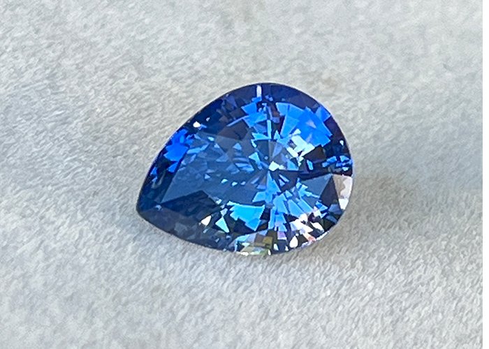 2.63 Cts Unheated Blue Sapphire Loose Gemstone, Pear Shape Cornflower Ceylon Blue Sapphire Engagement Ring White Gold Yellow Gold Jewelry