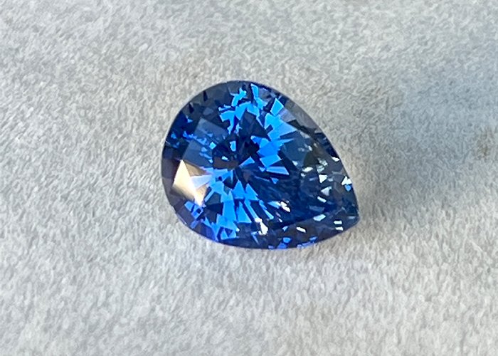 2.63 Cts Unheated Blue Sapphire Loose Gemstone, Pear Shape Cornflower Ceylon Blue Sapphire Engagement Ring White Gold Yellow Gold Jewelry