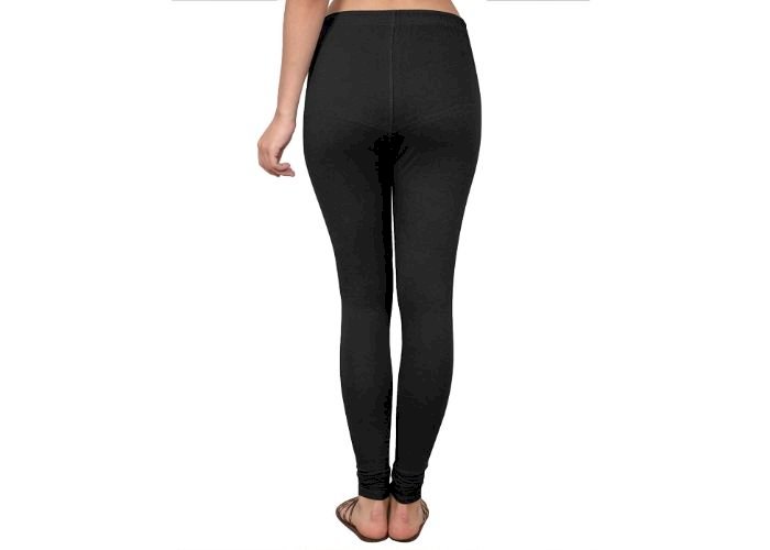 Lovely India Fashion Full Stretchable Solid Regular Shining Leggings for Women and Girls Colour Black