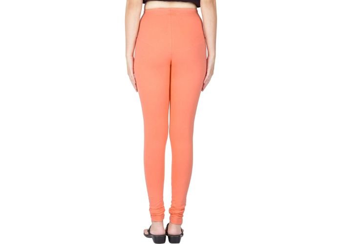 Lovely India Fashion Full Stretchable Solid Regular Shining Leggings for Women and Girls Colour Peach