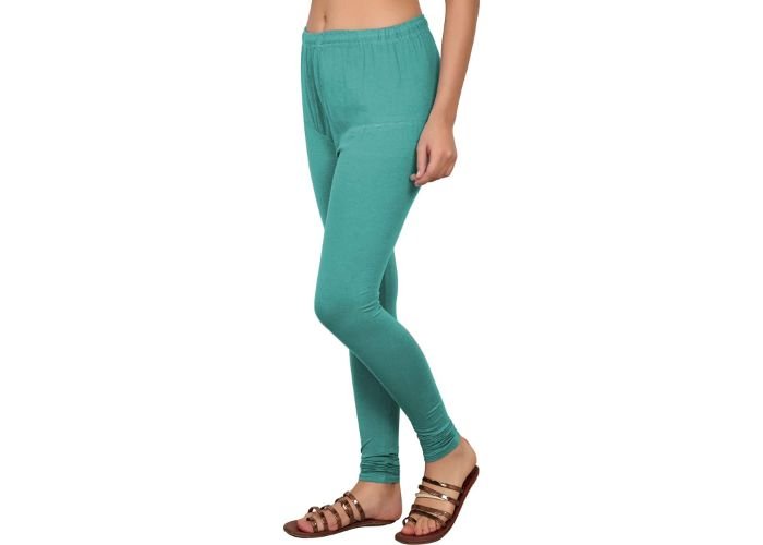 Lovely India Fashion Full Stretchable Solid Regular Shining Leggings for Women and Girls Colour Dark Aqua