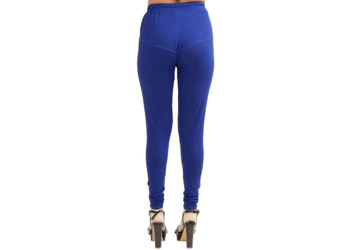 Lovely India Fashion Full Stretchable Solid Regular Shining Leggings for Women and Girls Colour Royal Blue 