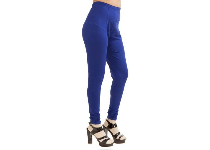 Lovely India Fashion Full Stretchable Solid Regular Shining Leggings for Women and Girls Colour Royal Blue 