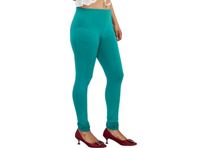 Lovely India Fashion Full Stretchable Solid Regular Shining Leggings for Women and Girls Colour Dark Blue Green