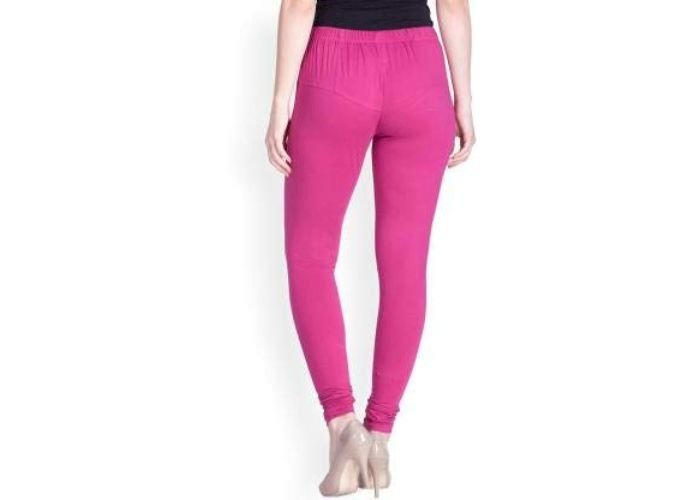 Lovely India Fashion Full Stretchable Solid Regular Shining Leggings for Women and Girls Colour Dark Pink