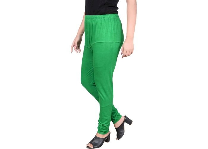 Lovely India Fashion Full Stretchable Solid Regular Shining Leggings for Women and Girls Colour Green