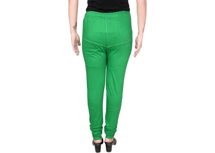 Lovely India Fashion Full Stretchable Solid Regular Shining Leggings for Women and Girls Colour Green