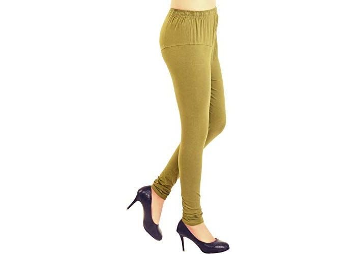 Lovely India Fashion Full Stretchable Solid Regular Shining Leggings for Women and Girls Colour Light Mehndi