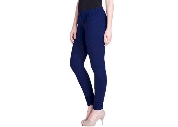 Lovely India Fashion Full Stretchable Solid Regular Shining Leggings for Women and Girls Colour Navy Blue