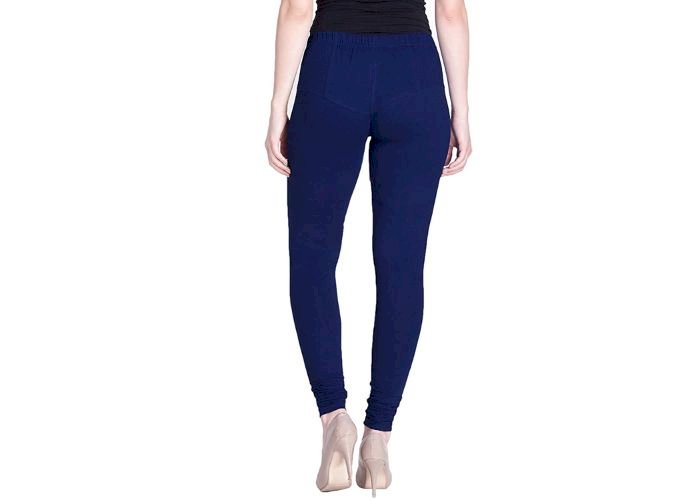 Lovely India Fashion Full Stretchable Solid Regular Shining Leggings for Women and Girls Colour Navy Blue