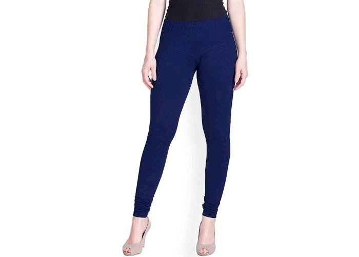 Lovely India Fashion Full Stretchable Solid Regular Shining Leggings for Women and Girls Colour Navy Blue