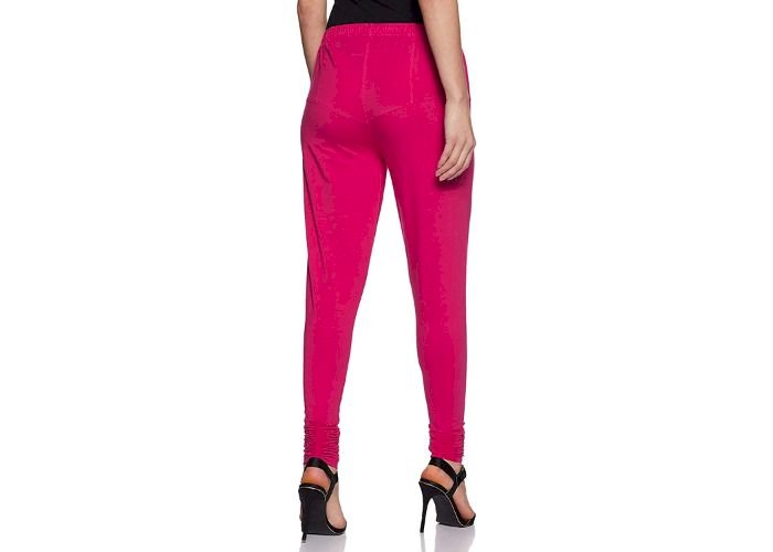 Lovely India Fashion Full Stretchable Solid Regular Shining Leggings for Women and Girls Colour Queen Pink