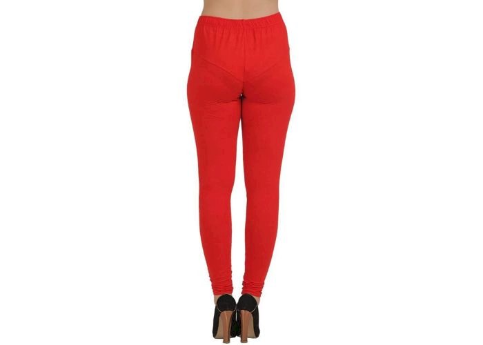 Lovely India Fashion Full Stretchable Solid Regular Shining Leggings for Women and Girls Colour Red