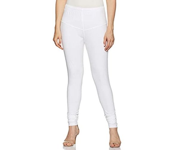 Lovely India Fashion Full Stretchable Solid Regular Shining Leggings for Women and Girls Colour White