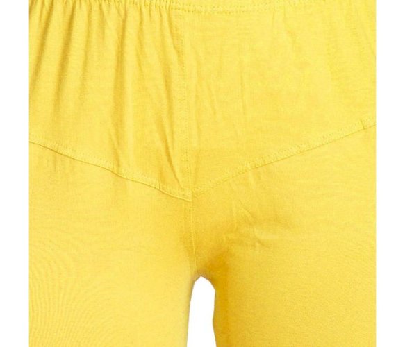 Lovely India Fashion Full Stretchable Solid Regular Shining Leggings for Women and Girls Colour Yellow