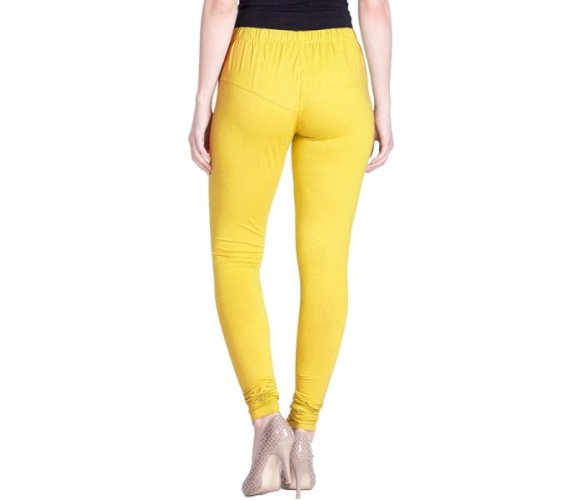 Lovely India Fashion Full Stretchable Solid Regular Shining Leggings for Women and Girls Colour Yellow