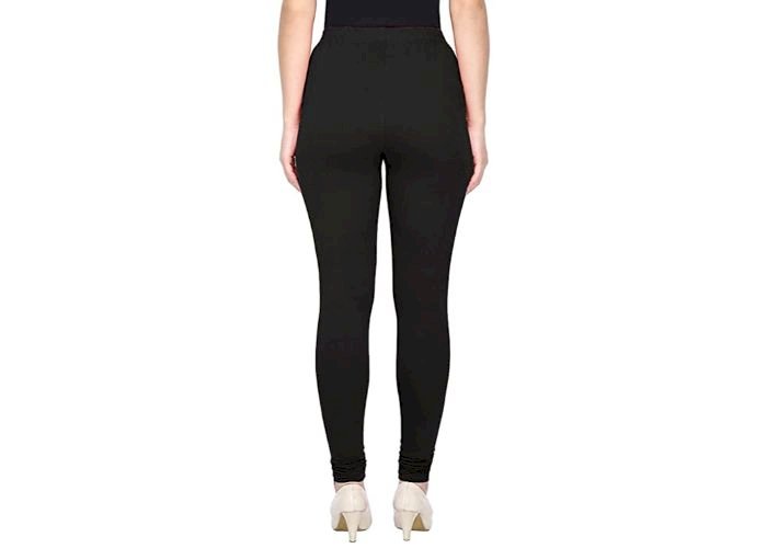Lovely India Fashion Full Stretchable Solid Regular Shining Plain Leggings for Women and Girls Colour Black