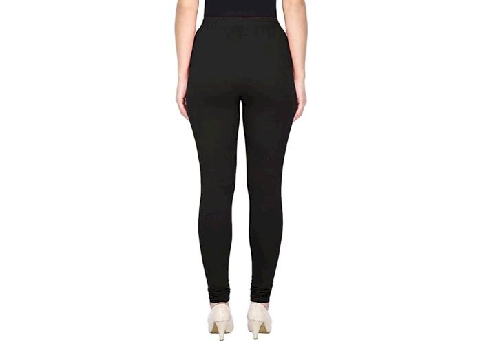 Lovely India Fashion Full Stretchable Solid Regular Shining Plain Leggings for Women and Girls Colour Black